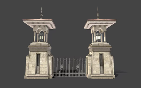 European-style gate 3d model