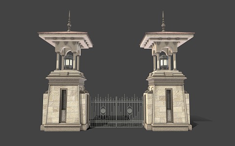 European-style gate 3d model