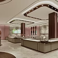 Luxury Jewelry Store Interior With Glass Display Cases And Lighting