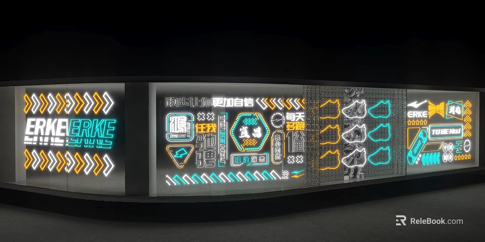 High Tech Commercial Equipment With Dynamic Display Data Charts And Colorful LED Elements 3d model 