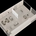 Minimalist White Clothing Store Interior With Glass Displays And Clothing Racks
