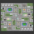 Diverse Urban Buildings in 3D Model with High Rise Structures and Green Spaces