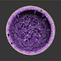 Unique Decorative Bowl With Purple Crystal Fragments And Cracked Exterior Texture