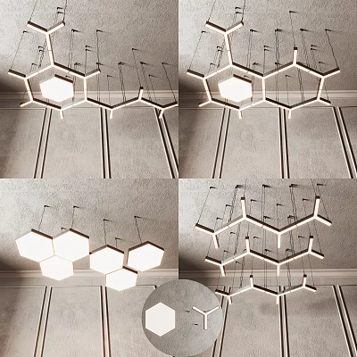 Modern chandelier chandelier combination 3d model Modern chandelier chandelier combination 3d model