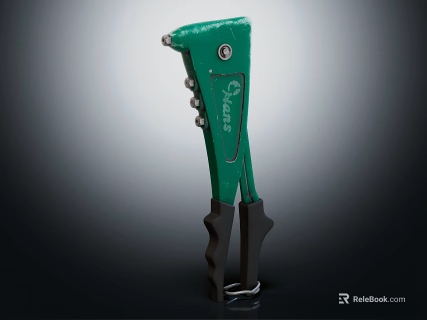 Green Locking Pliers With Black Handles For Professional Hardware Tasks 3d model