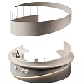 Modern Reception Desk With INFO Sign And Elegant Spiral Structure Design 3d model