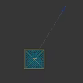Modern Geometric Locker With Colorful Grid And Green Polyhedron Frame Structure