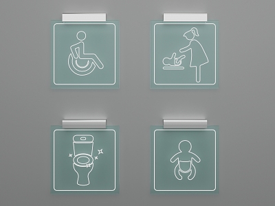 Guide system toilet sign toilet 3d model