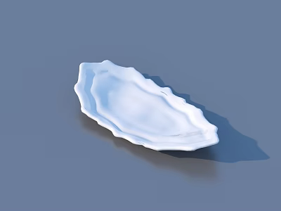 White Shell Shaped Ceramic Serving Dish For Snacks And Appetizers 3d model
