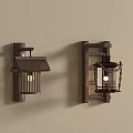 Traditional Japanese Wooden Wall Sconces With Rooftop Shape And Warm Light Design