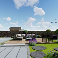 Garden Landscape Design With Greenery Areas Stone Pathways And Colorful Flowers