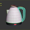 Modern White And Black Electric Kettle With Red Indicator Light And Smooth Surface 3d model