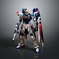 Gundam Model Figure With Blue Red Armor Shield And Weapon Accessories