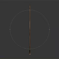 Wooden Broom with Long Handle and Brush Head on Dark Background
