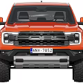 Orange Pickup Truck Showcasing Rugged Off Road Exterior Features 3d model