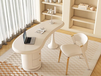 Unknown Creamy Wind Comb Desk 3d model