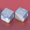 Two Gray Desktop Printers With Control Panel And Modern Office Design Features 3d model