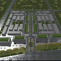 Modern Industrial Park Layout With Buildings Green Areas And Road Network