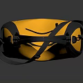Stylish Yellow Leather Handbag With Black Straps And Top Handle Design