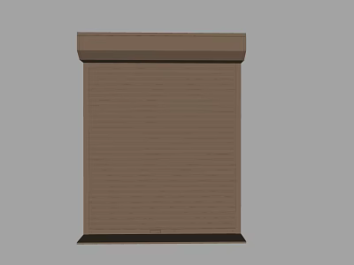 Brown Folding Door With Wood Grain Texture And Simple Interior Design 3d model