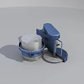 Blue Industrial Equipment With Motor Component And Circular Base Structure 3d model
