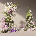Elegant Vase Floral Display Featuring Colorful Fresh Flowers And Lush Greenery