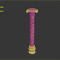 Twisted Stone Column With Ornate Capital And Intricate Classic Design Details