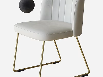 Stylish Modern White Leather Stool With Gold Metal Legs And Comfortable Seat Design 3d model
