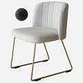 Stylish Modern White Leather Stool With Gold Metal Legs And Comfortable Seat Design