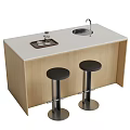 Bar Chair Combination Breakfast Table 3d model