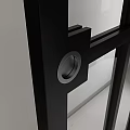 Modern Black Framed Glass Doors Opening To Bright Interior Living Area