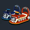Electric Toy Train Blue and Red Cute Design for Kids Playtime Fun