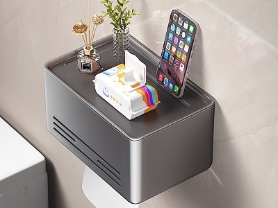 Toilet Supplies Tissue Box Paper Box Storage Rack Wet Wipes Green Planting Glass Bottle Vase Aromatherapy Mobile Phone Toilet Bathroom Storage 3d model