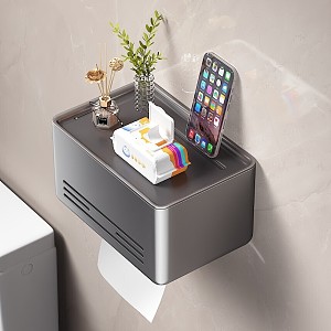 Toilet Supplies Tissue Box Paper Box Storage Rack Wet Wipes Green Planting Glass Bottle Vase Aromatherapy Mobile Phone Toilet Bathroom Storage 3d model