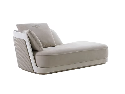 Modern Beige Chaise Lounge With Elegant Upholstery And Comfortable Cushions 3d model