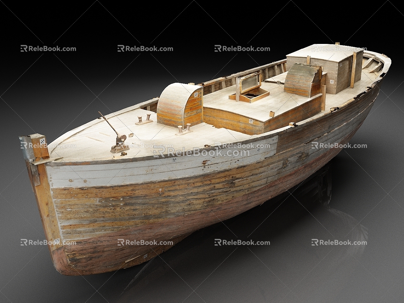 Small Boat Old Wooden Boat Fishing Boat Canoe Abandoned Old Wooden Boat 3d model