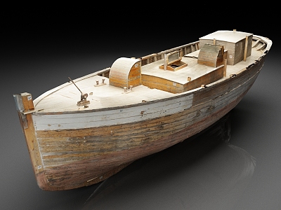 Small Boat Old Wooden Boat Fishing Boat Canoe Abandoned Old Wooden Boat 3d model