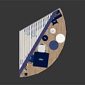 Cartoon Scene of Cozy Café with 106A Sign Tables Chairs Bar Counter and Plants