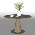 Modern Dining Table Coffee Table Round Table Decorative Table Log Dining Table 3d model
