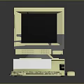 Vintage Electronic Computer With Monitor Desktop Tower Keyboard And Mouse