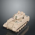 Light Colored Armored Tank 3D Render With Turret And Antennas 3d model