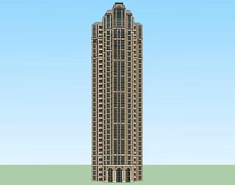 French high-rise residential 3d model