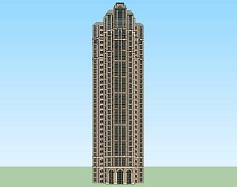 French high-rise residential 3d model