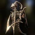 Skeletal Dragon Game Movie Character With Metallic Structure And Intricate Bones