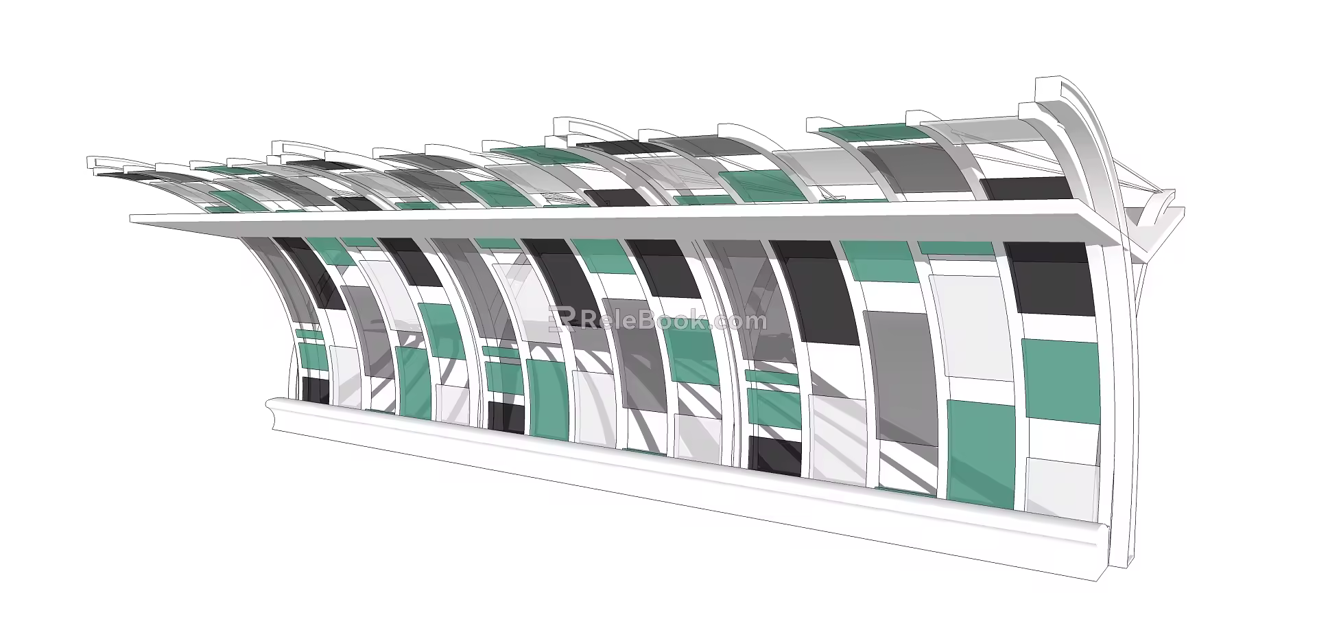 Modern gallery structure 3d model