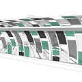 Modern gallery structure 3d model