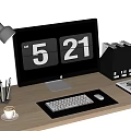 Apple Computer Office Supplies Keyboard Mouse Desk Lamp Desktop IMAC 3d model