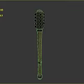 Ancient Melee Weapon With Spiked Head And Wooden Handle Design
