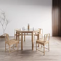 New Chinese Dining Table and Chair Combination Dining Table and Chair 3d model