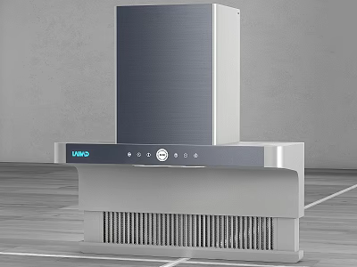 Kitchen Appliance Modern Range Hood With Silver Finish Control Panel And Sleek Design 3d model